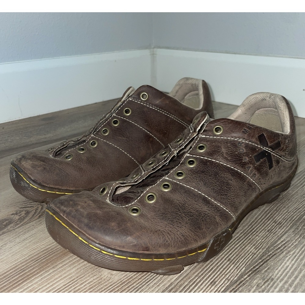 Vtg Dr Doc Martens AW004‎ Oxford Shoes Size 9 Brown Leather